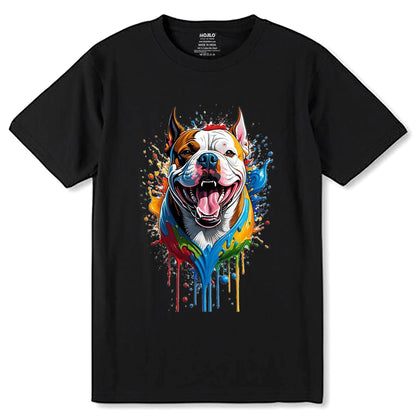 design for American bully or Pitbull dog theme - Unisex Round Neck Regular Fit 100% Combed Cotton Half Sleeve T-Shirt - Mojilo Mart
