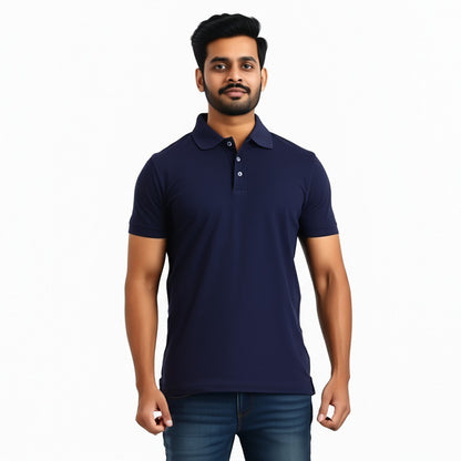 Men Polo Neck Cotton T-Shirt with DTF Printing and custom Tshirt Logo Design