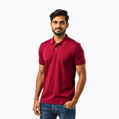 Men Polo Neck Cotton T-Shirt with DTF Printing and custom Tshirt Logo Design