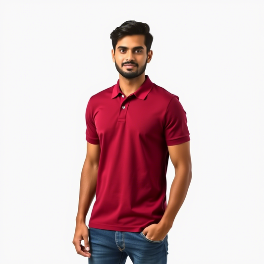 Men Polo Neck Cotton T-Shirt with DTF Printing and custom Tshirt Logo Design