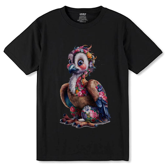 painting of a bird of prey - Unisex Round Neck Regular Fit 100% Combed Cotton Half Sleeve T-Shirt - Mojilo Mart