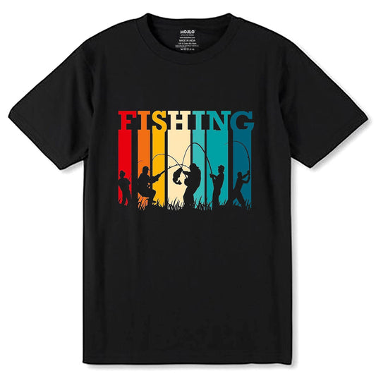 spend my life for fishing - Unisex Round Neck Regular Fit 100% Combed Cotton Half Sleeve T-Shirt - Mojilo Mart