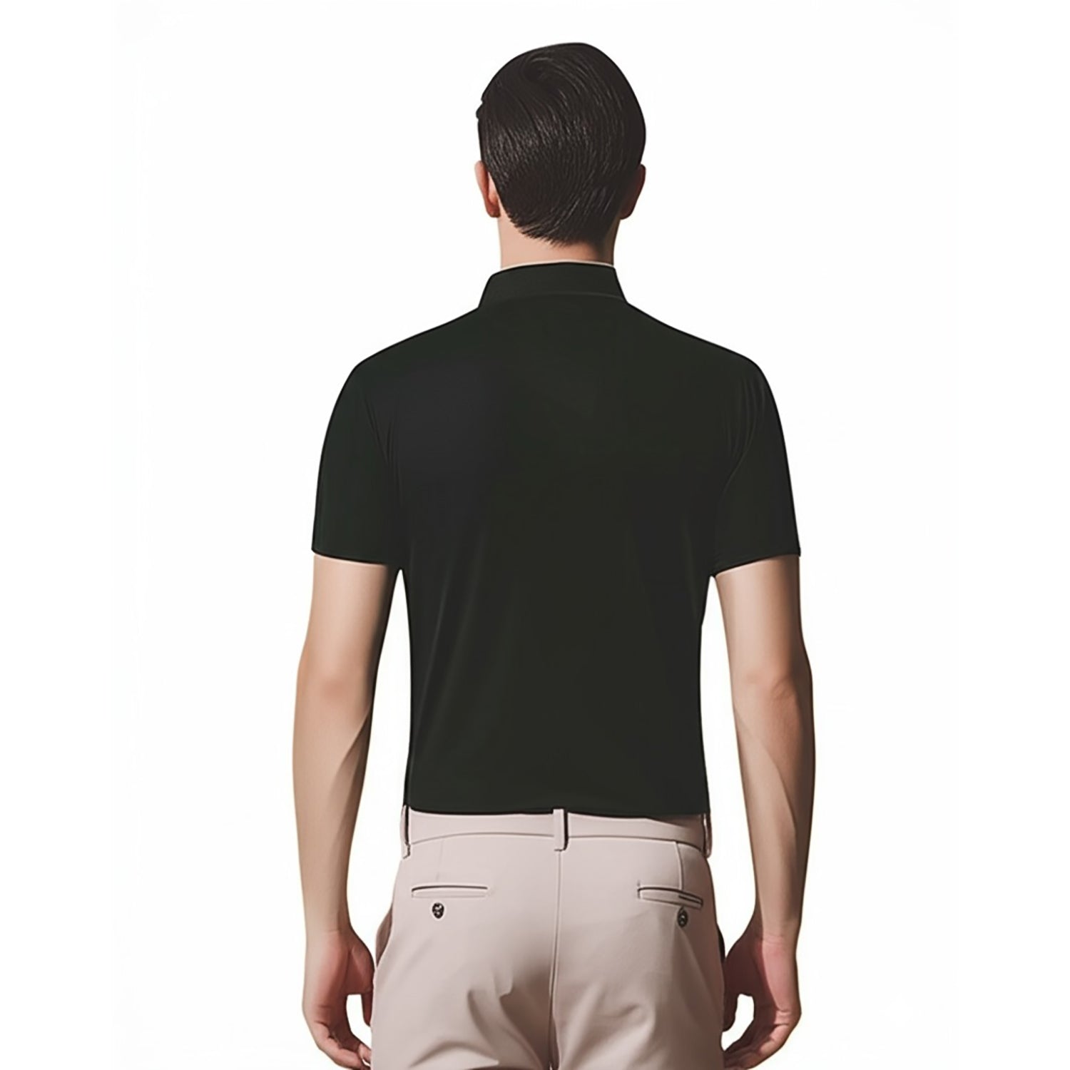 Chinese Collar Polyester FD Matty T-Shirt with DTF Printing, GSM 220 custom T-shirt With Logo Printing