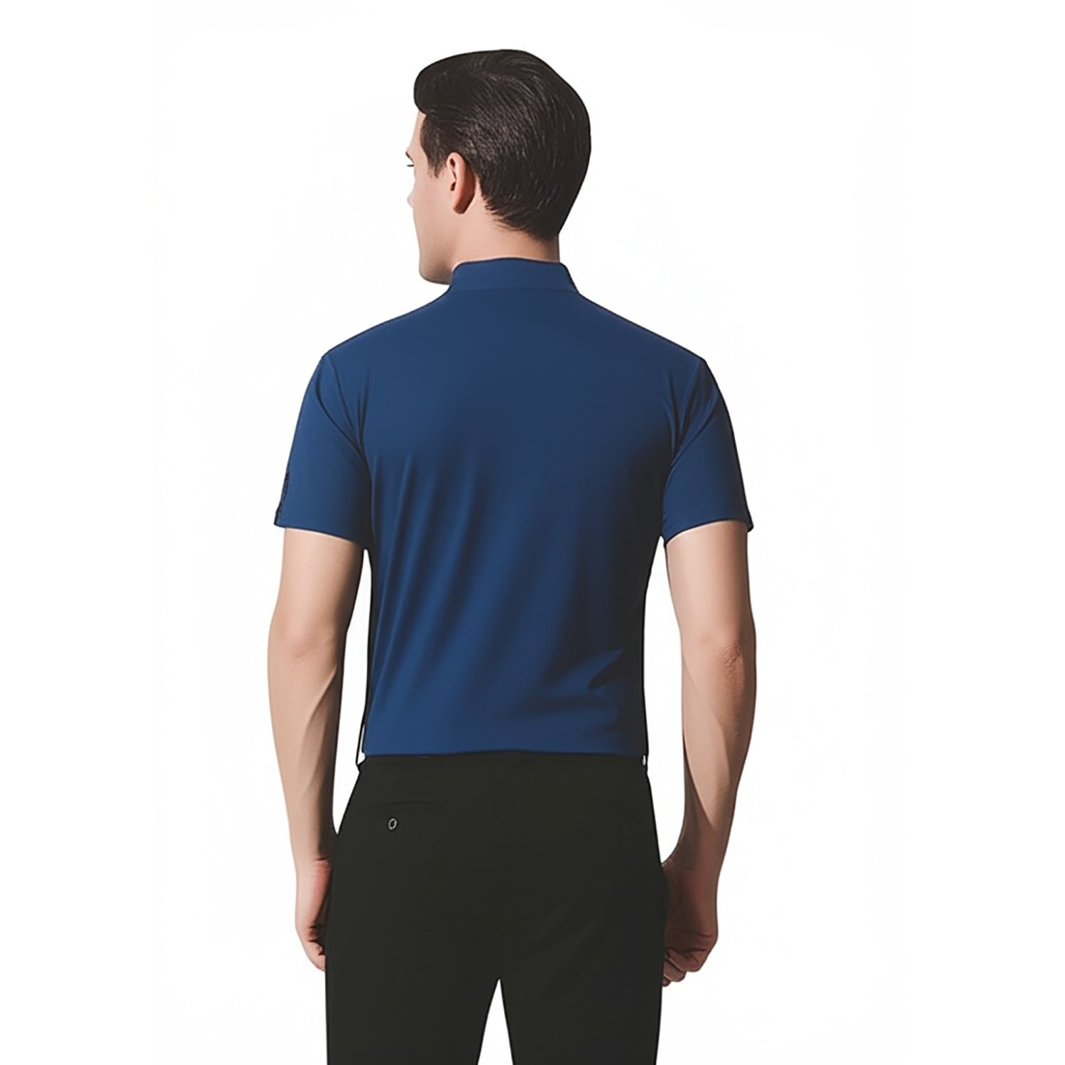 Chinese Collar Polyester FD Matty T-Shirt with DTF Printing, GSM 220 custom T-shirt With Logo Printing