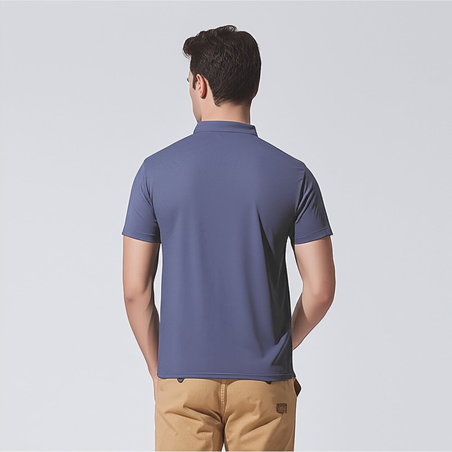 Chinese Collar Polyester FD Matty T-Shirt with DTF Printing, GSM 220 custom T-shirt With Logo Printing