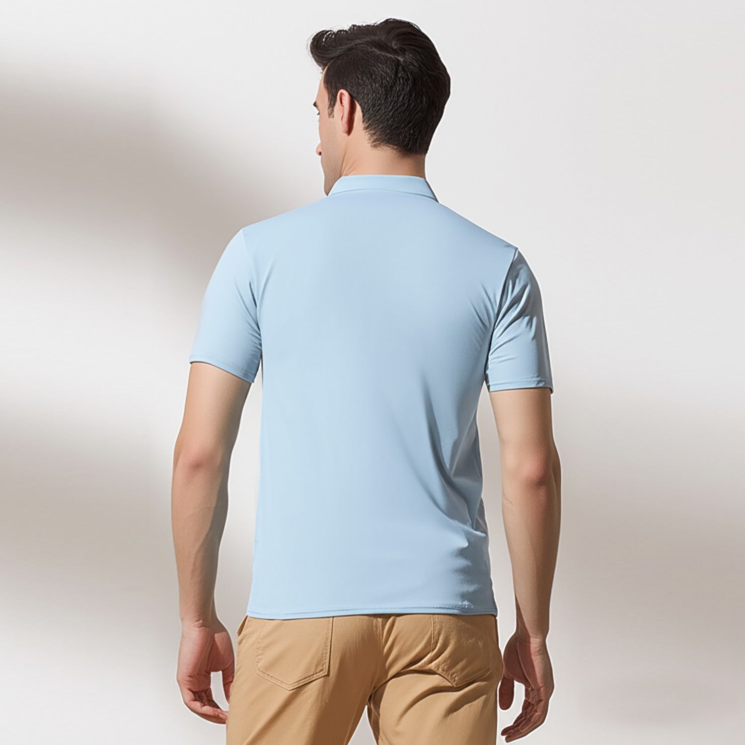 Chinese Collar Polyester FD Matty T-Shirt with DTF Printing, GSM 220 custom T-shirt With Logo Printing