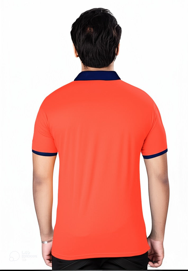 Chinese Collar Dotnet T-Shirt with DTF Printing and 180 GSM Fabric Custom Tshirt Printing