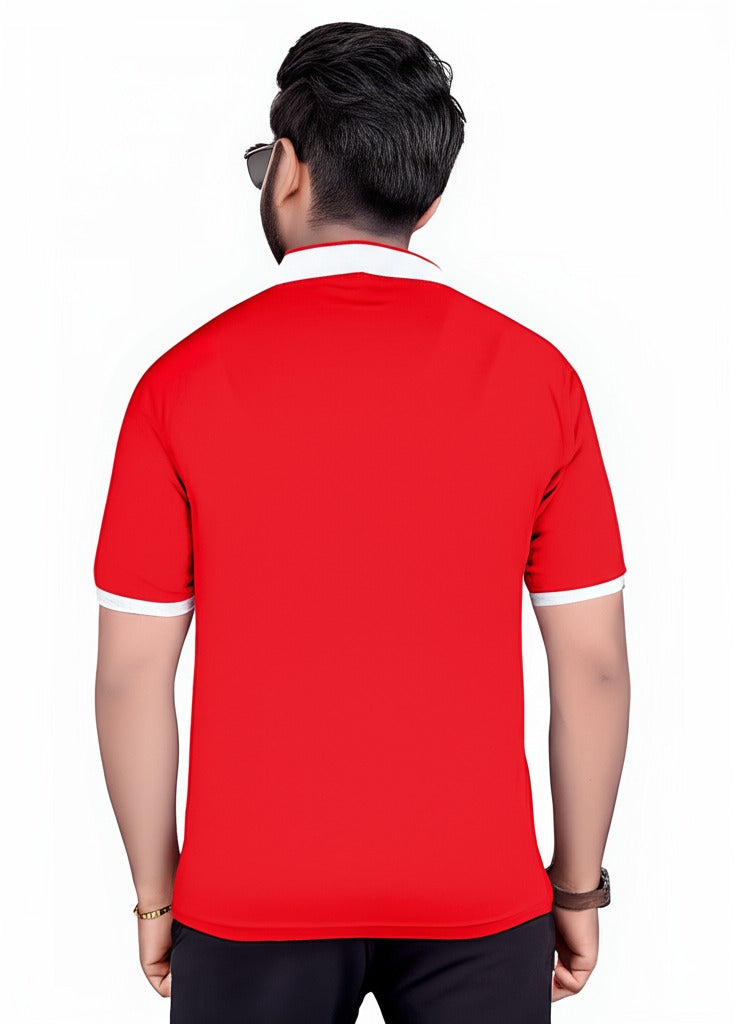 Chinese Collar Dotnet T-Shirt with DTF Printing and 180 GSM Fabric Custom Tshirt Printing