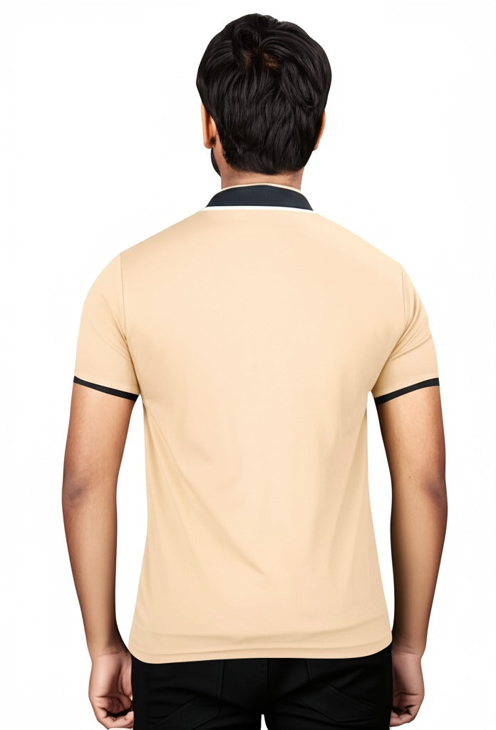 Chinese Collar Dotnet T-Shirt with DTF Printing and 180 GSM Fabric Custom Printing
