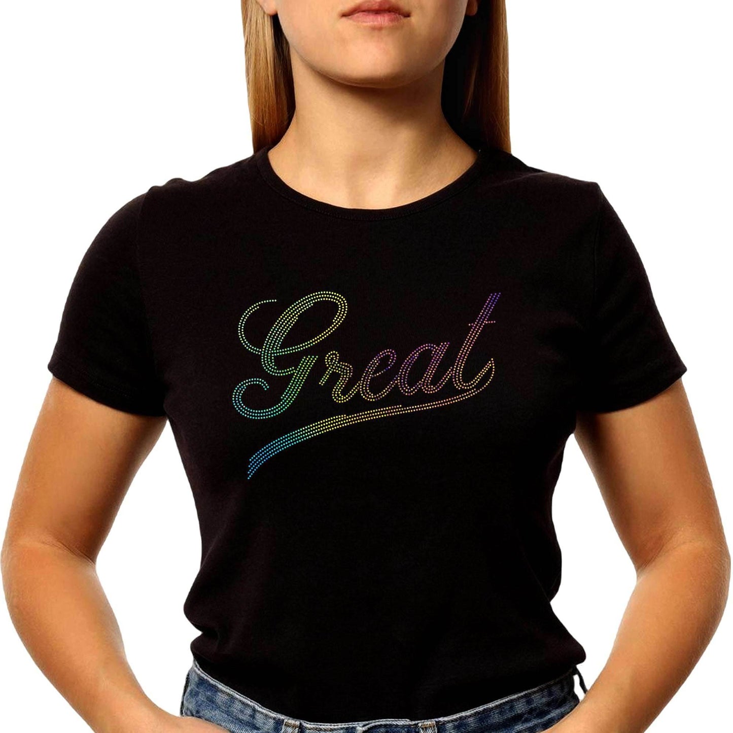 RAINBOW SPANGLE GREAT - Unisex Round Neck Regular Fit 100% Combed Cotton Half Sleeve T-Shirt - Mojilo Mart