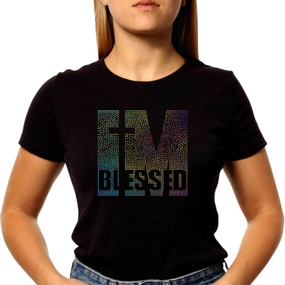 RAINBOW SPANGLE IM BLESSED - Unisex Round Neck Regular Fit 100% Combed Cotton Half Sleeve T-Shirt - Mojilo Mart