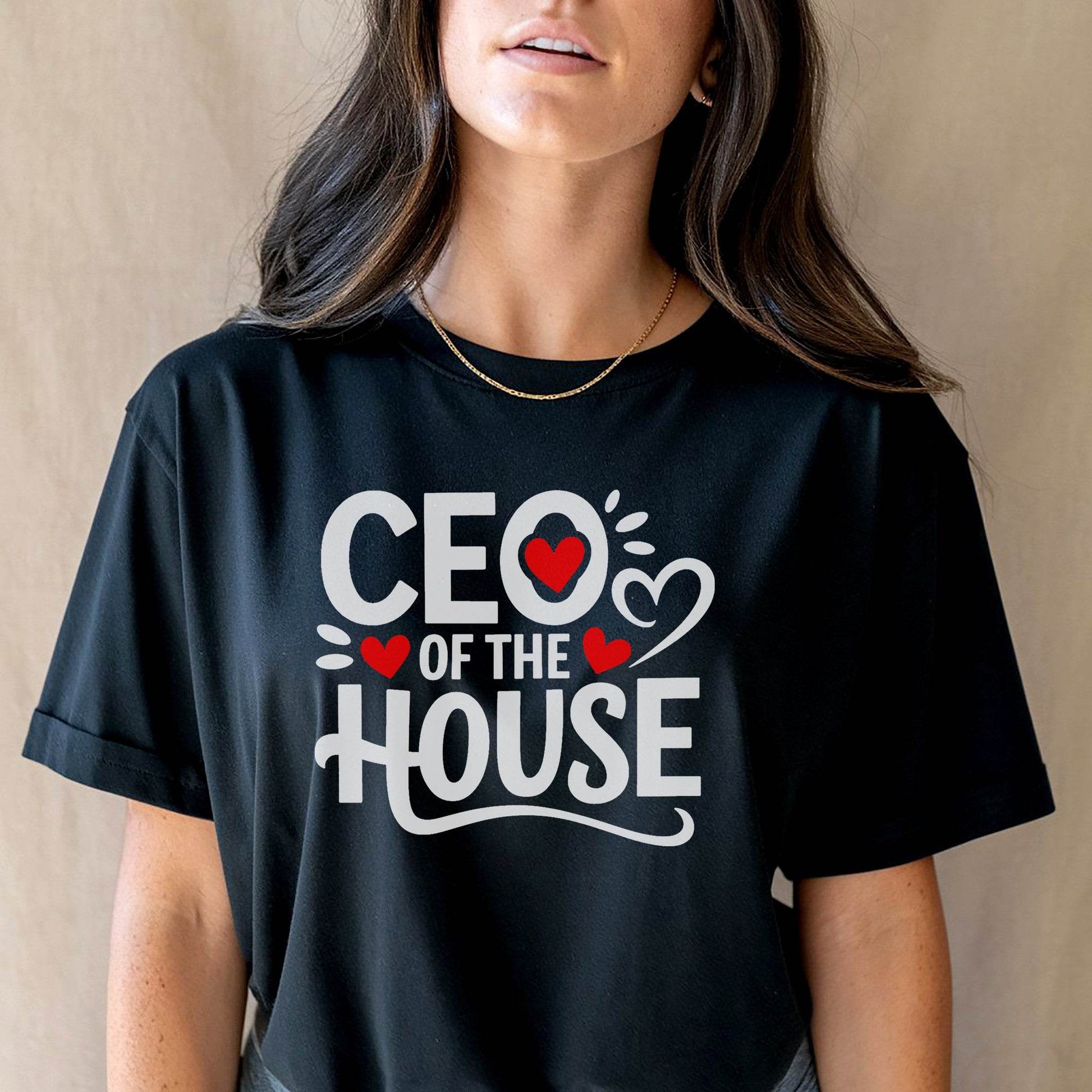 CEO Of The House - Women Round Neck Regular Fit 100% Combed Cotton Half Sleeve T-Shirt - Mojilo Mart