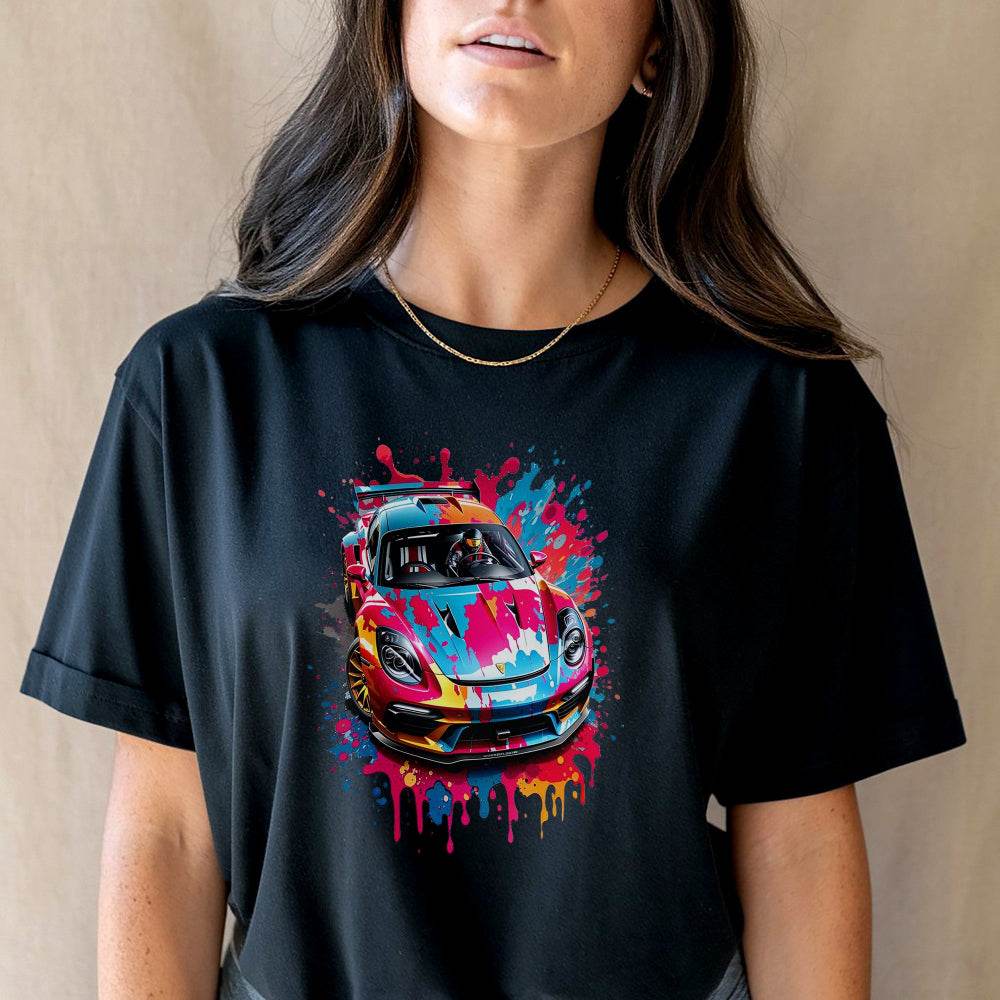 Colorful Car - Unisex Round Neck Regular Fit 100% Combed Cotton Half Sleeve T-Shirt - Mojilo Mart