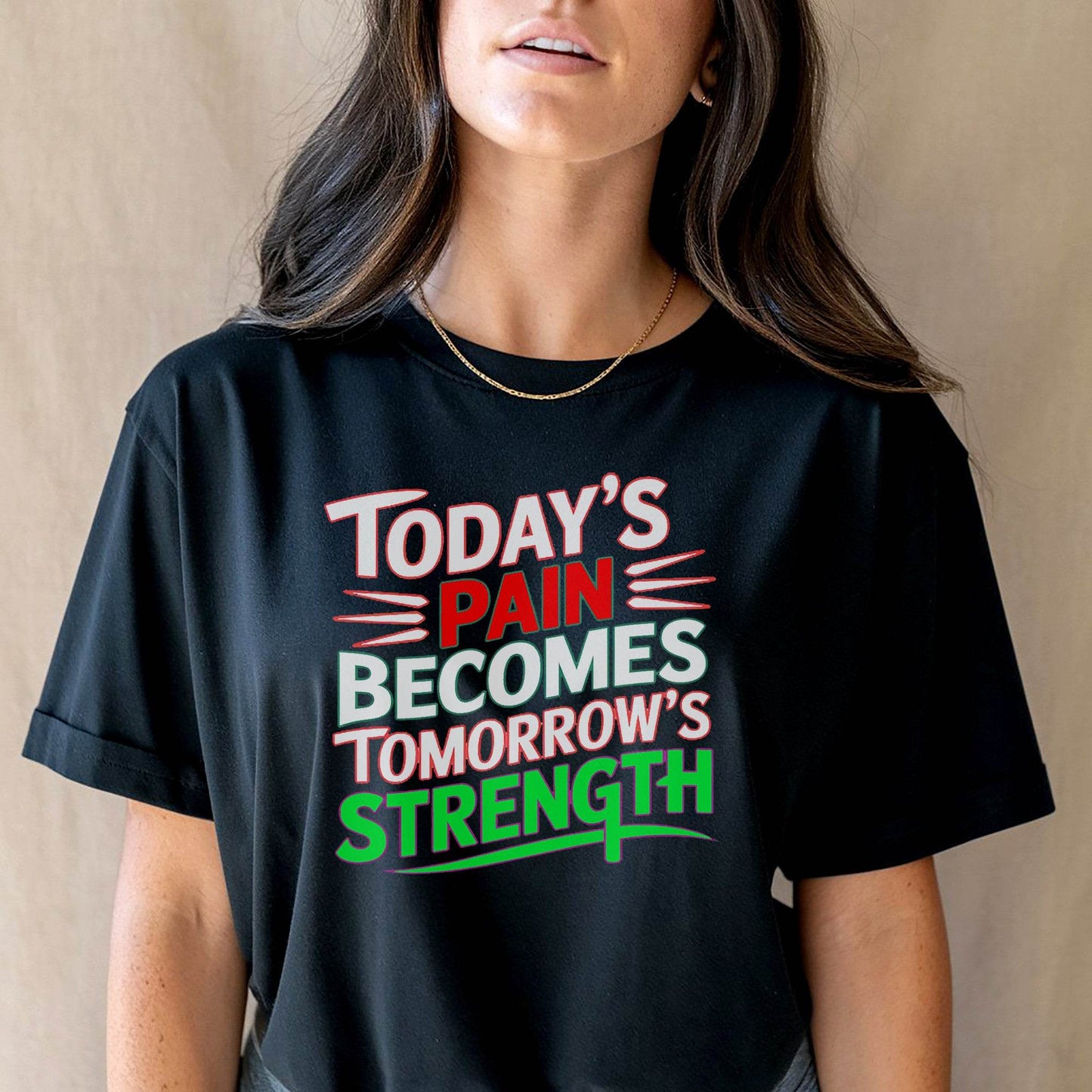 Today's Pain Becomes Tomorrow's Strength - Unisex Round Neck Regular Fit 100% Combed Cotton Half Sleeve T-Shirt - Mojilo Mart