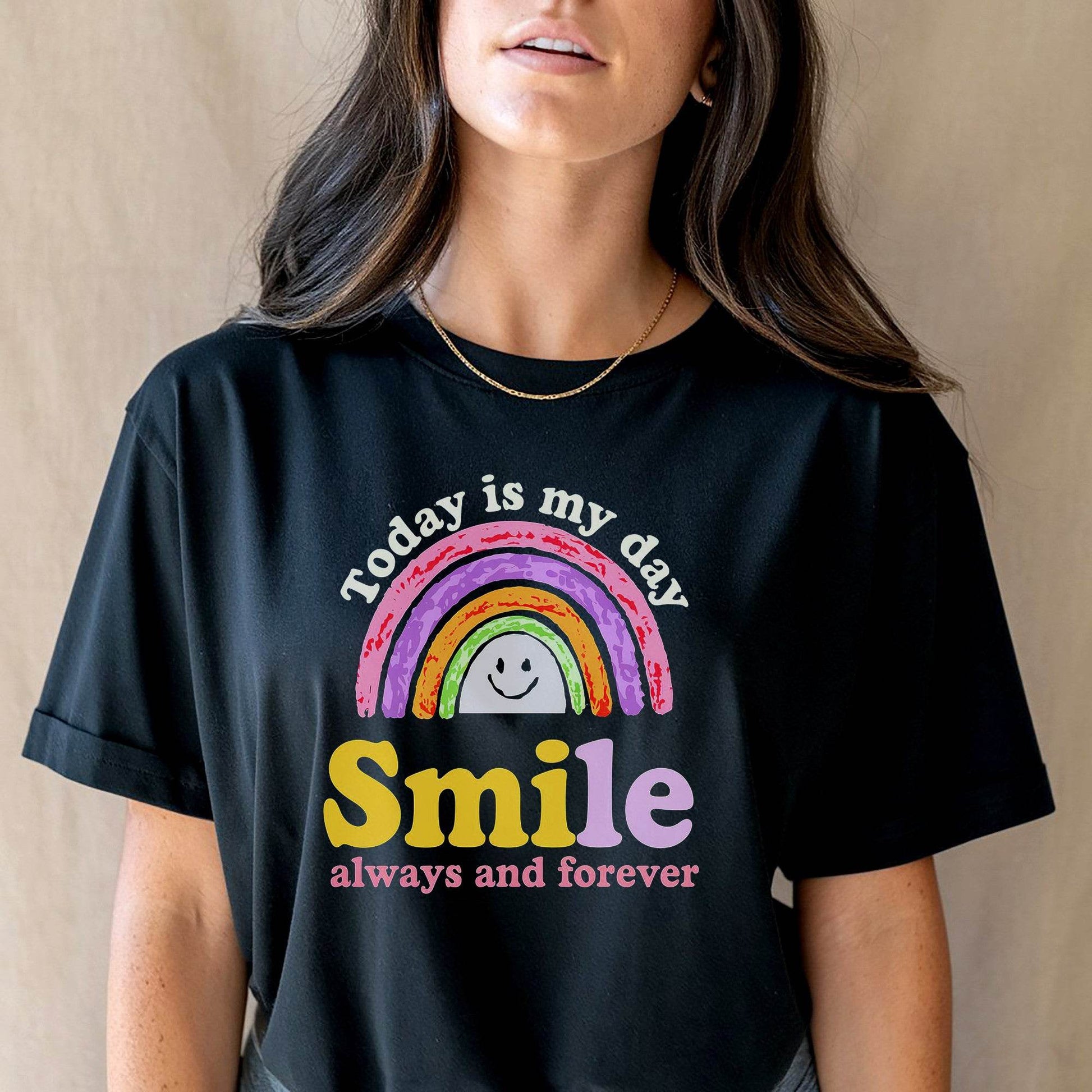 Today is My Day SMILE - Unisex Round Neck Regular Fit 100% Combed Cotton Half Sleeve T-Shirt - Mojilo Mart