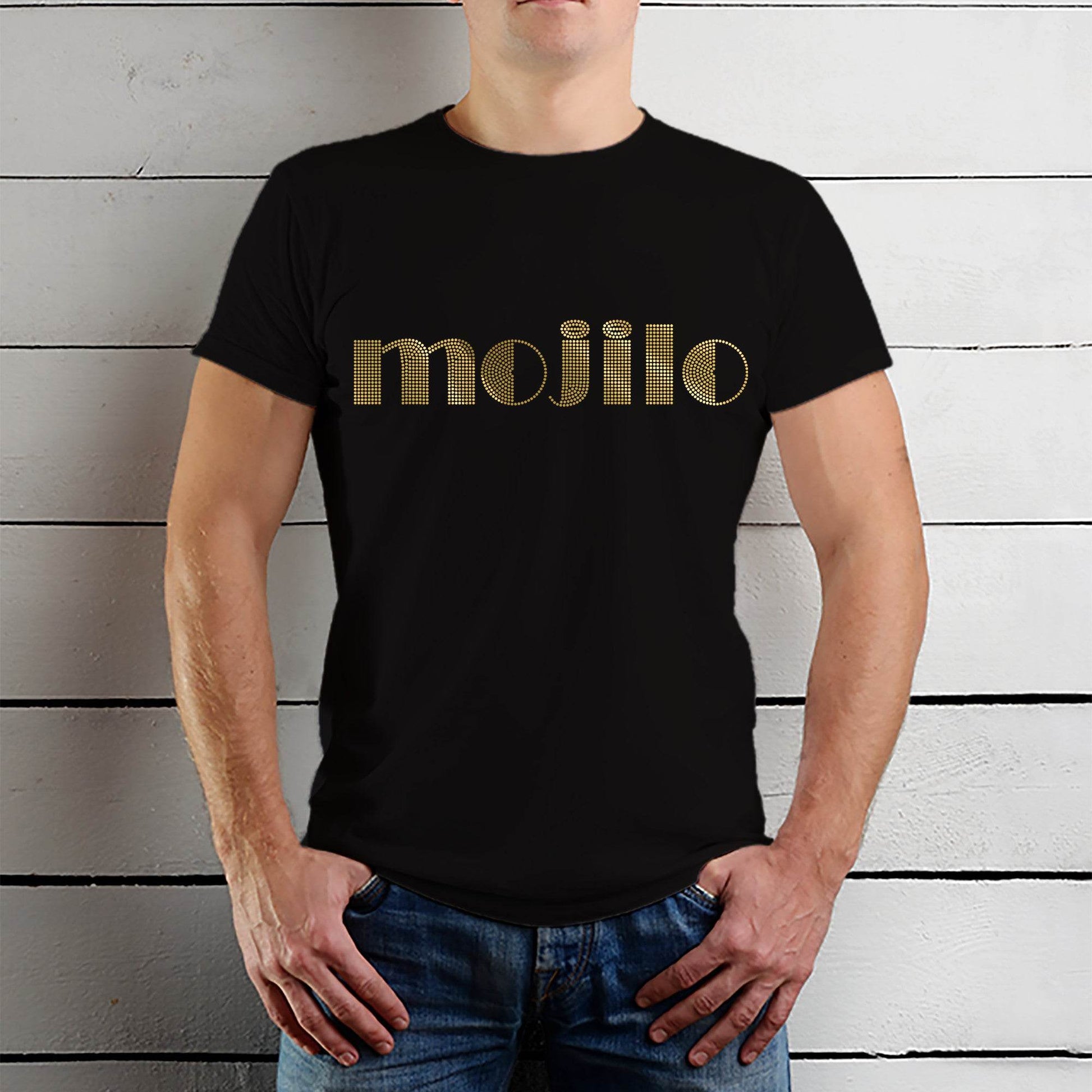 MOJILO SPANGLE DOTT GOLD - Unisex Round Neck Regular Fit 100% Combed Cotton Half Sleeve T-Shirt - Mojilo Mart