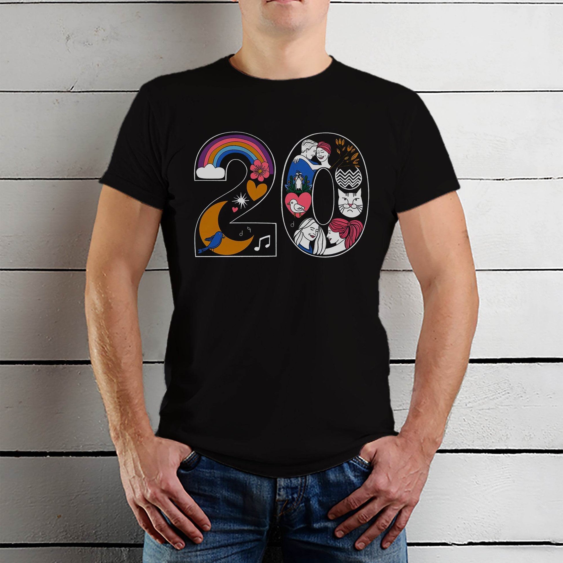 20th Birthday Born - Unisex Round Neck Regular Fit 100% Combed Cotton Half Sleeve T-Shirt - Mojilo Mart