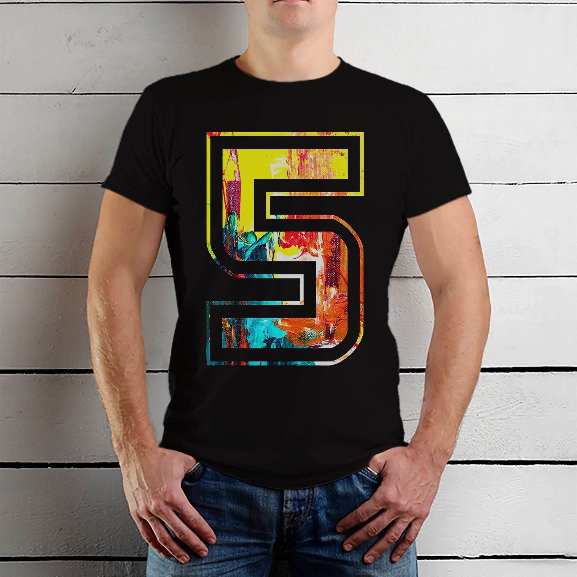 5TH - Unisex Round Neck Regular Fit 100% Combed Cotton Half Sleeve T-Shirt - Mojilo Mart