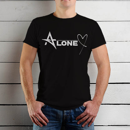 ALONE Heart - Unisex Round Neck Regular Fit 100% Combed Cotton Half Sleeve T-Shirt - Mojilo Mart