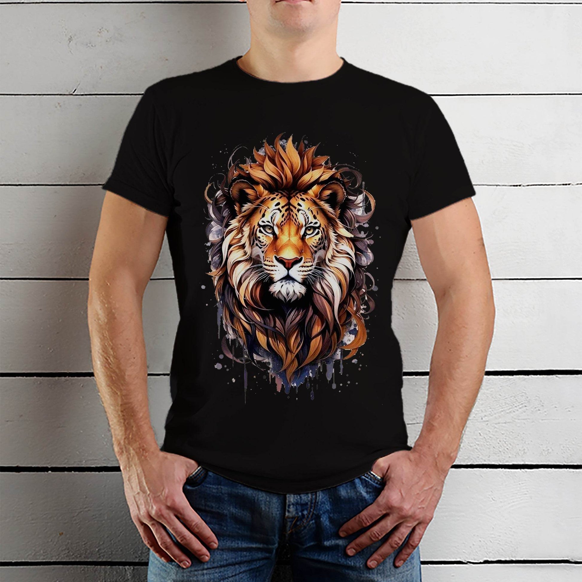 A Lion Leo Zodiac - Unisex Round Neck Regular Fit 100% Combed Cotton Half Sleeve T-Shirt - Mojilo Mart