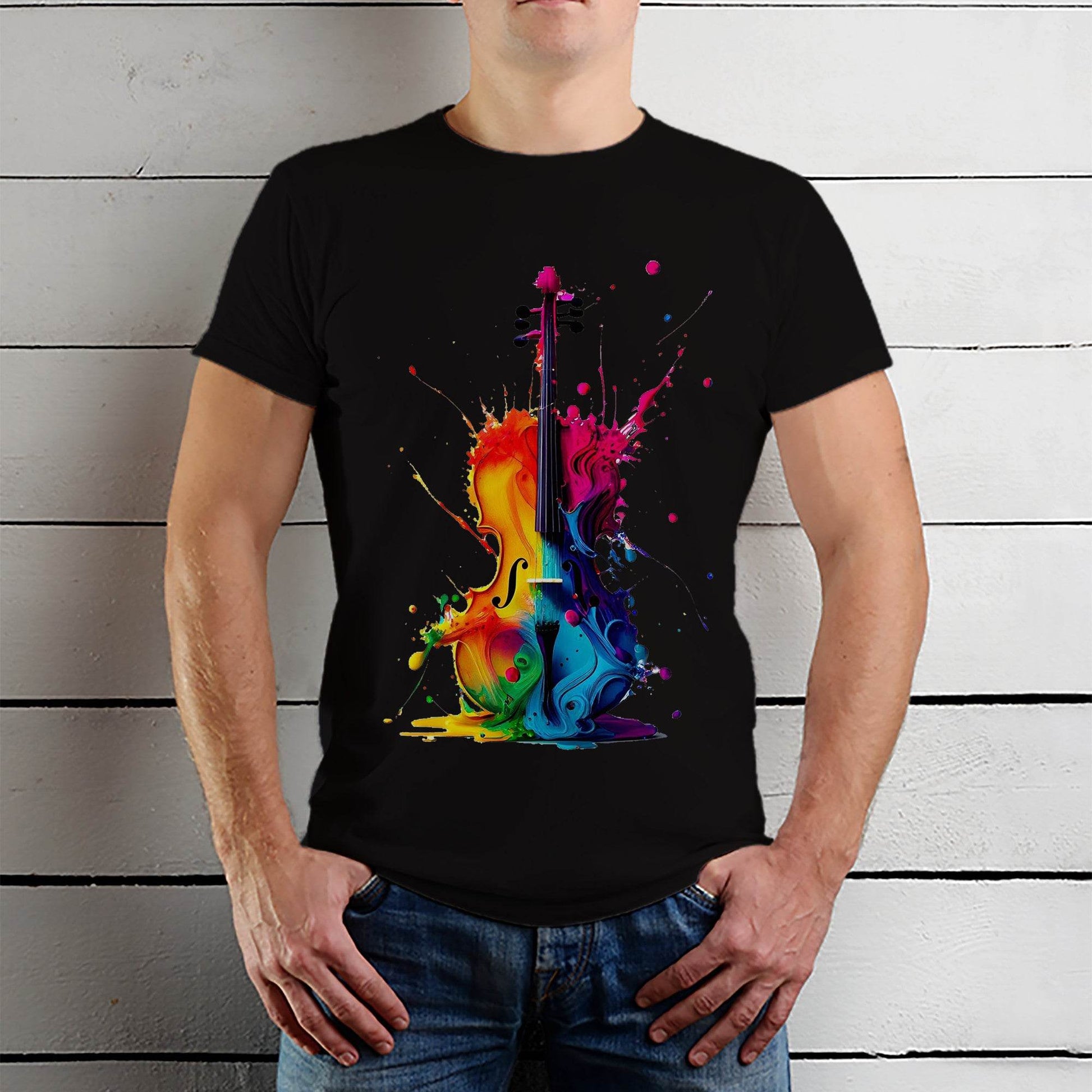A Poster for world music with a colorful background and a piano - Unisex Round Neck Regular Fit 100% Combed Cotton Half Sleeve T-Shirt - Mojilo Mart