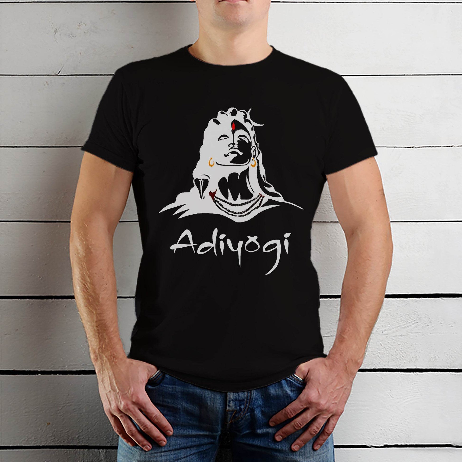 Adiyogi Shiva Mahadev - Unisex Round Neck Regular Fit 100% Combed Cotton Half Sleeve T-Shirt - Mojilo Mart