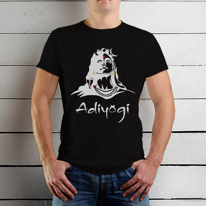 Adiyogi Shiva Mahadev - Unisex Round Neck Regular Fit 100% Combed Cotton Half Sleeve T-Shirt - Mojilo Mart