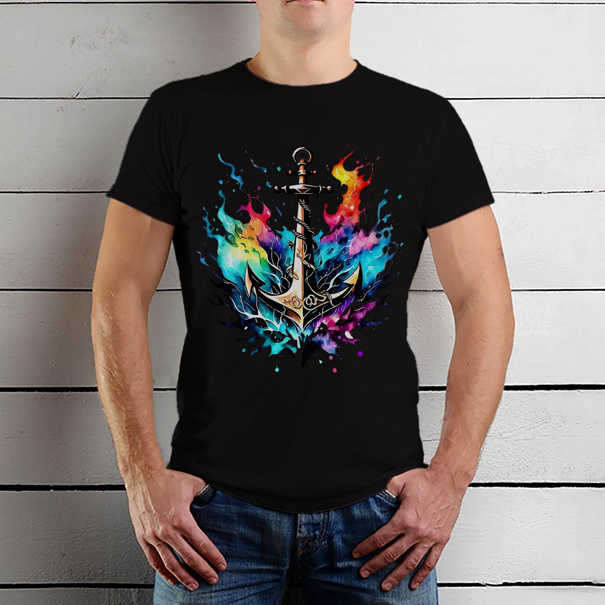 Anchor Patch - Unisex Round Neck Regular Fit 100% Combed Cotton Half Sleeve T-Shirt - Mojilo Mart