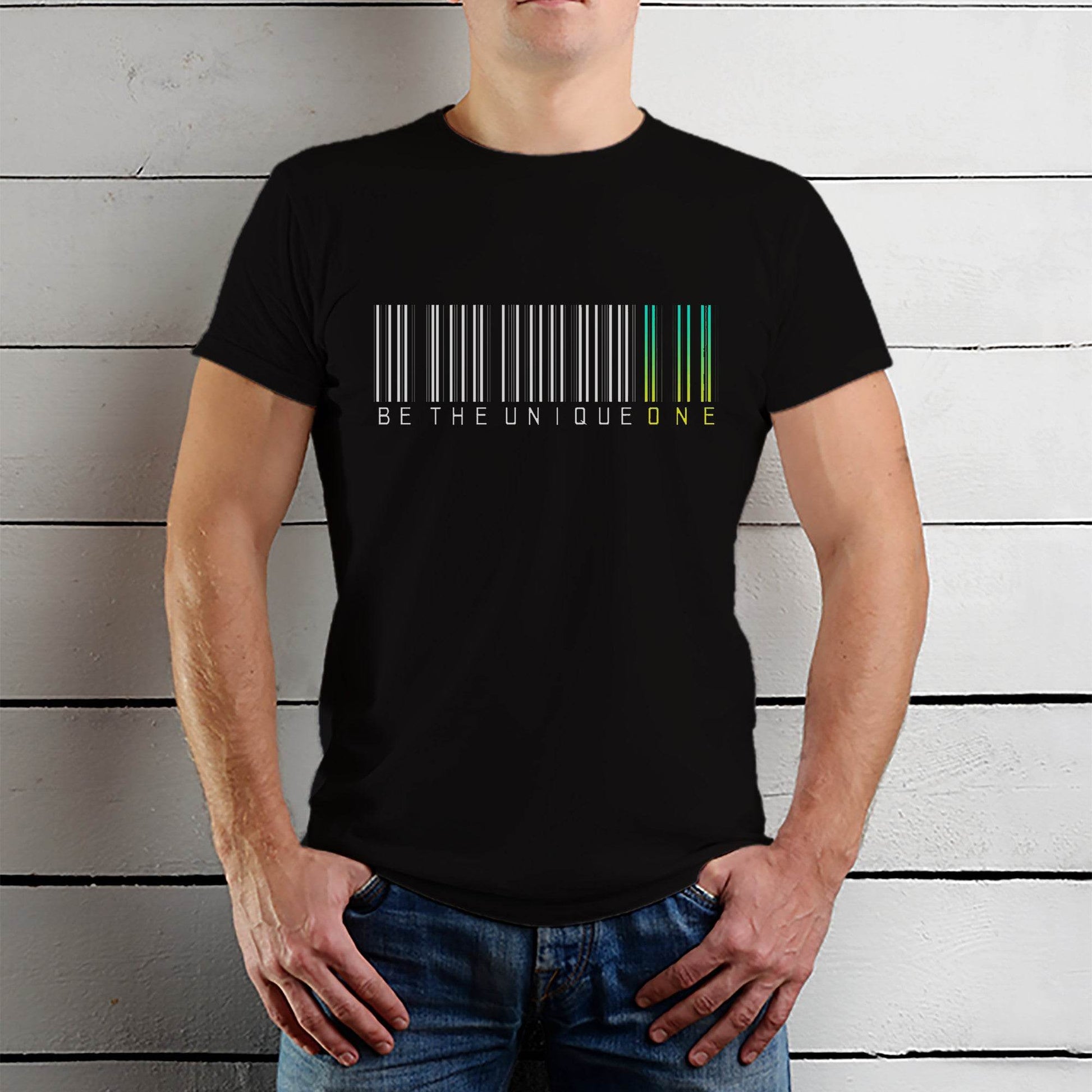 BE THE UNIQUE ONE - Unisex Round Neck Regular Fit 100% Combed Cotton Half Sleeve T-Shirt - Mojilo Mart