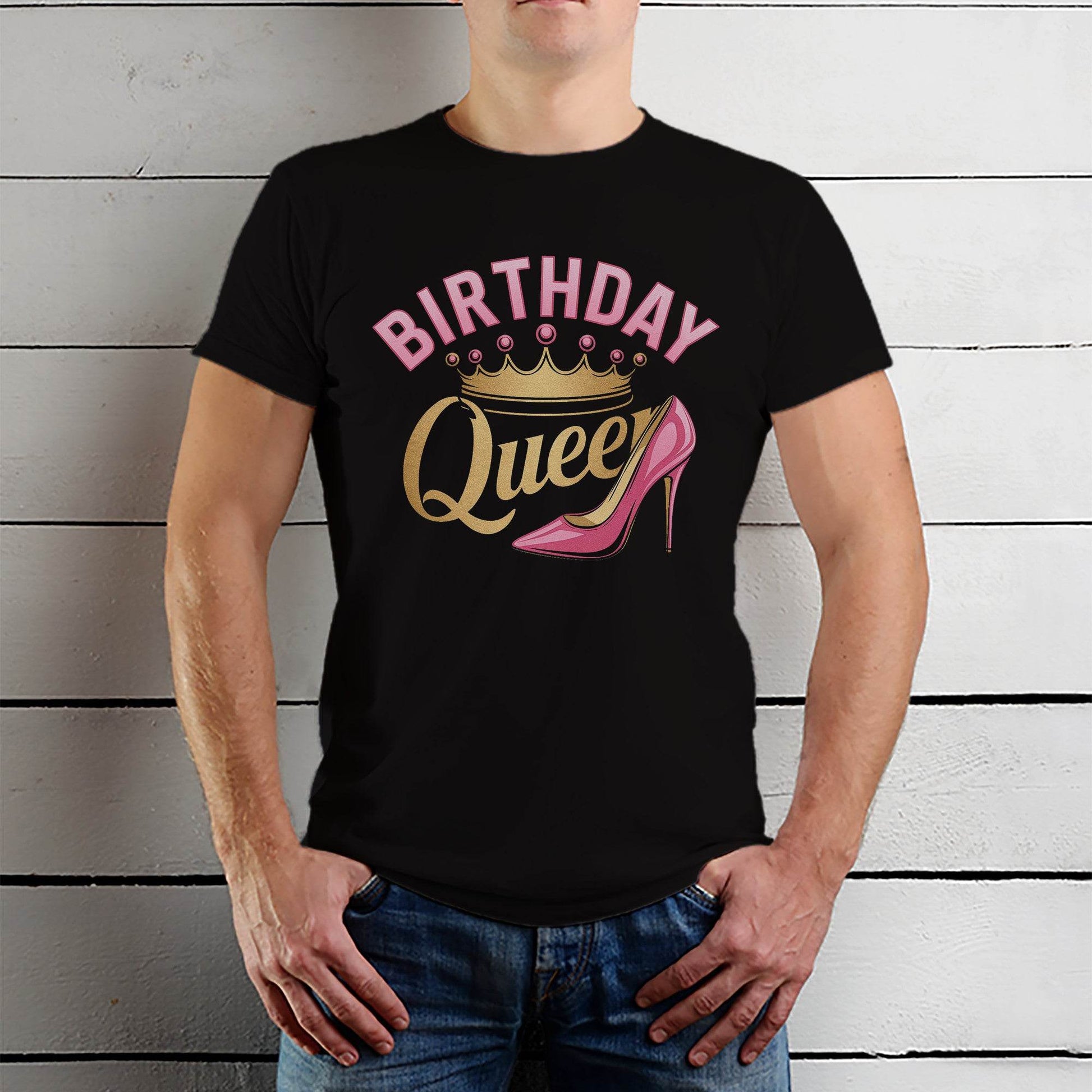 BIRTHDAY Quee - Unisex Round Neck Regular Fit 100% Combed Cotton Half Sleeve T-Shirt - Mojilo Mart