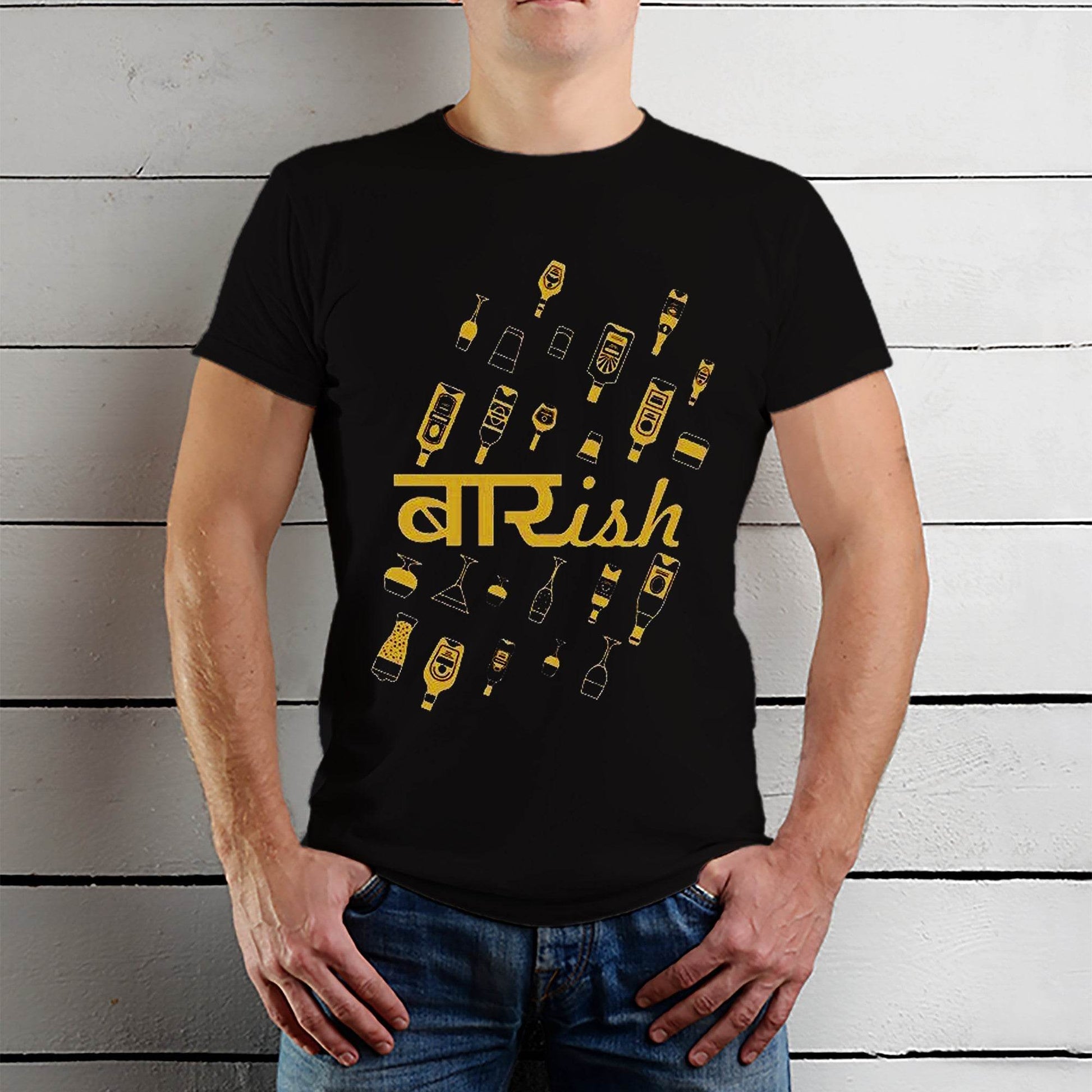 Baarish - Unisex Round Neck Regular Fit 100% Combed Cotton Half Sleeve T-Shirt - Mojilo Mart