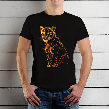 Black Panther Shirt, Big Cat - Unisex Round Neck Regular Fit 100% Combed Cotton Half Sleeve T-Shirt - Mojilo Mart