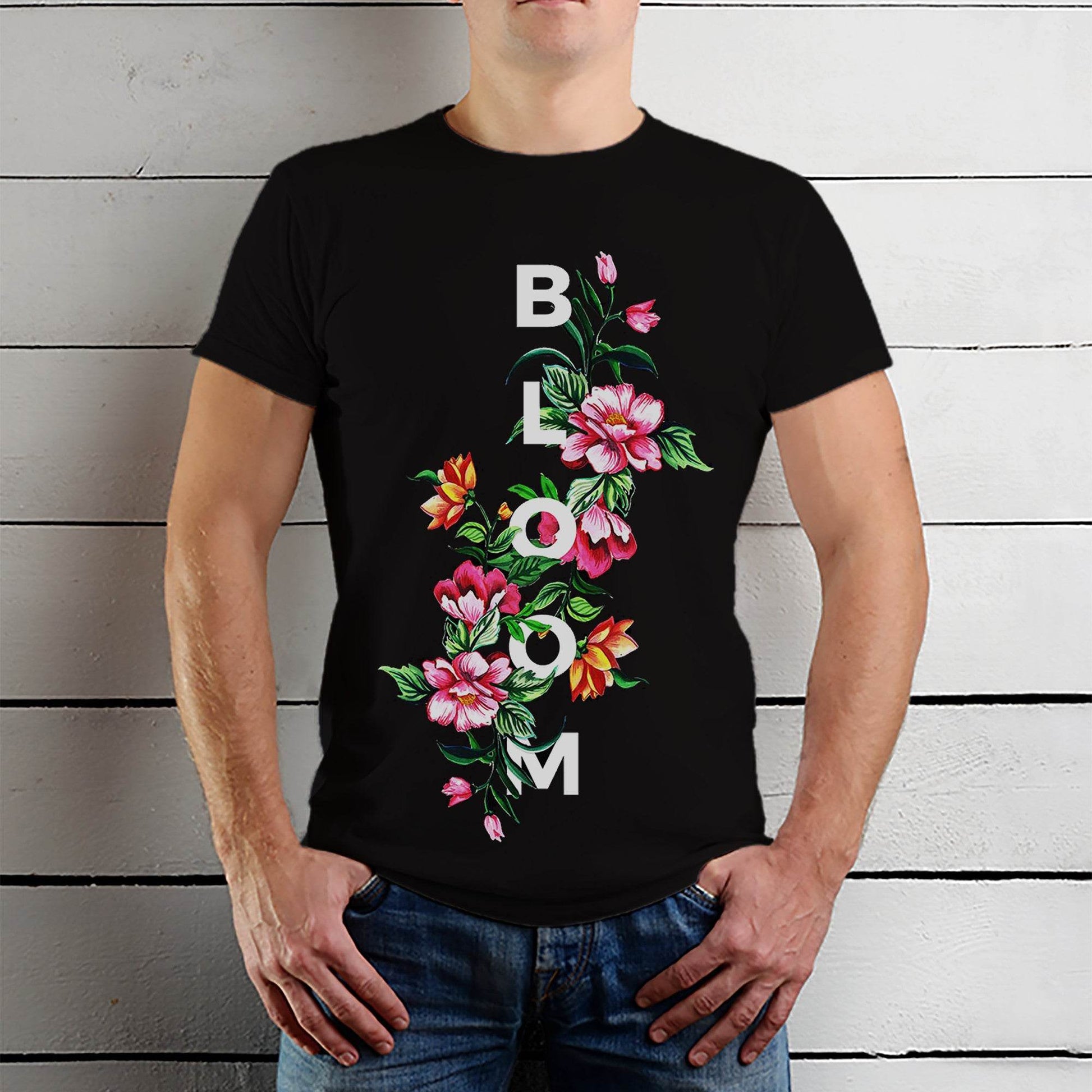 Bloom - Unisex Round Neck Regular Fit 100% Combed Cotton Half Sleeve T-Shirt - Mojilo Mart