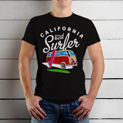 CALIFORNIA BEST Surfer - Unisex Round Neck Regular Fit 100% Combed Cotton Half Sleeve T-Shirt - Mojilo Mart