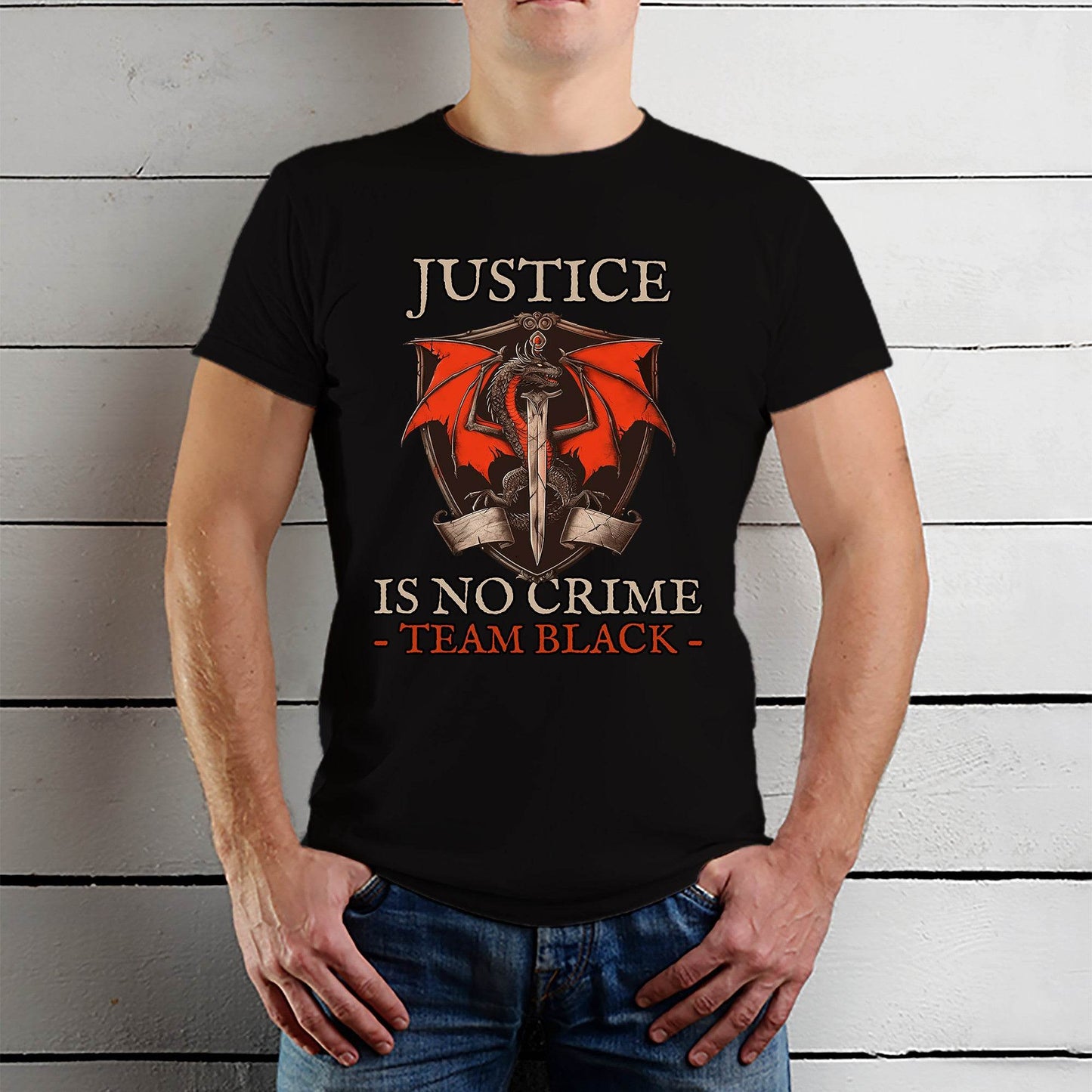 Camiseta House Of The Dragon Justice - Unisex Round Neck Regular Fit 100% Combed Cotton Half Sleeve T-Shirt - Mojilo Mart