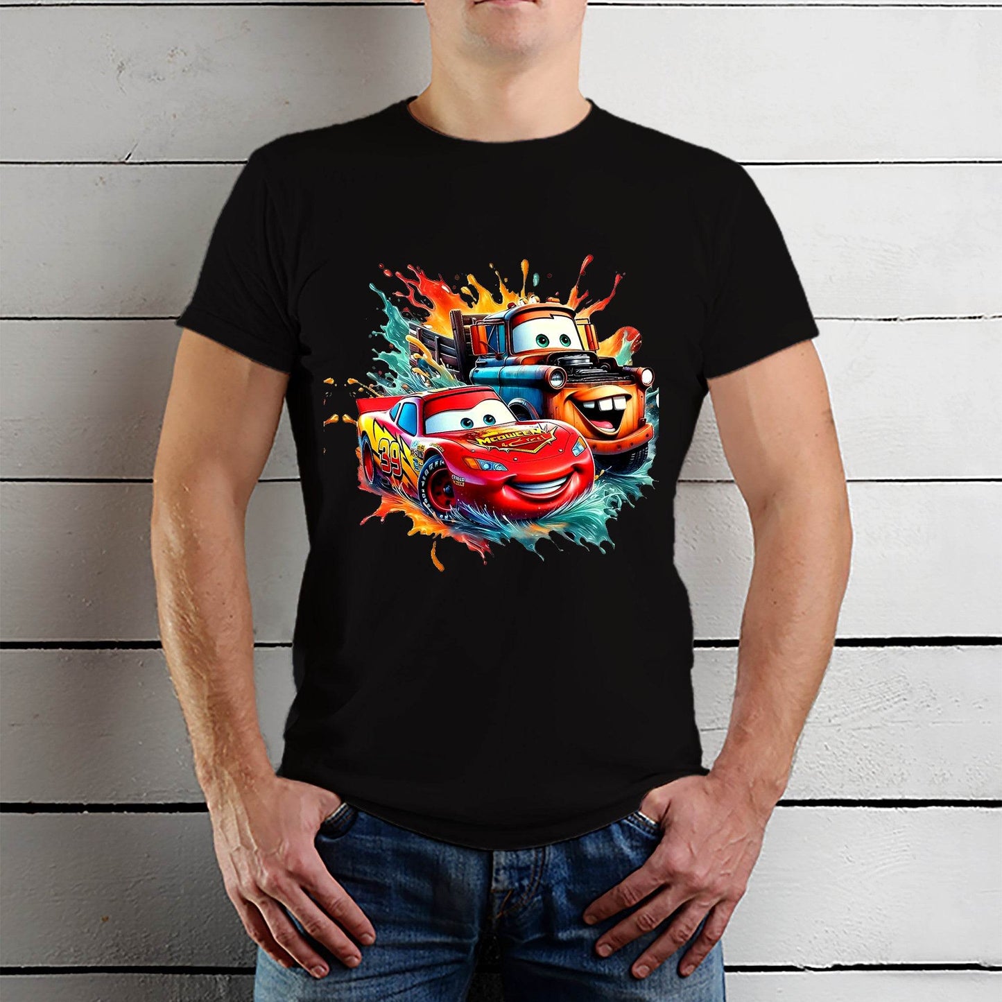 Cars Lightning McQueen - Unisex Round Neck Regular Fit 100% Combed Cotton Half Sleeve T-Shirt - Mojilo Mart