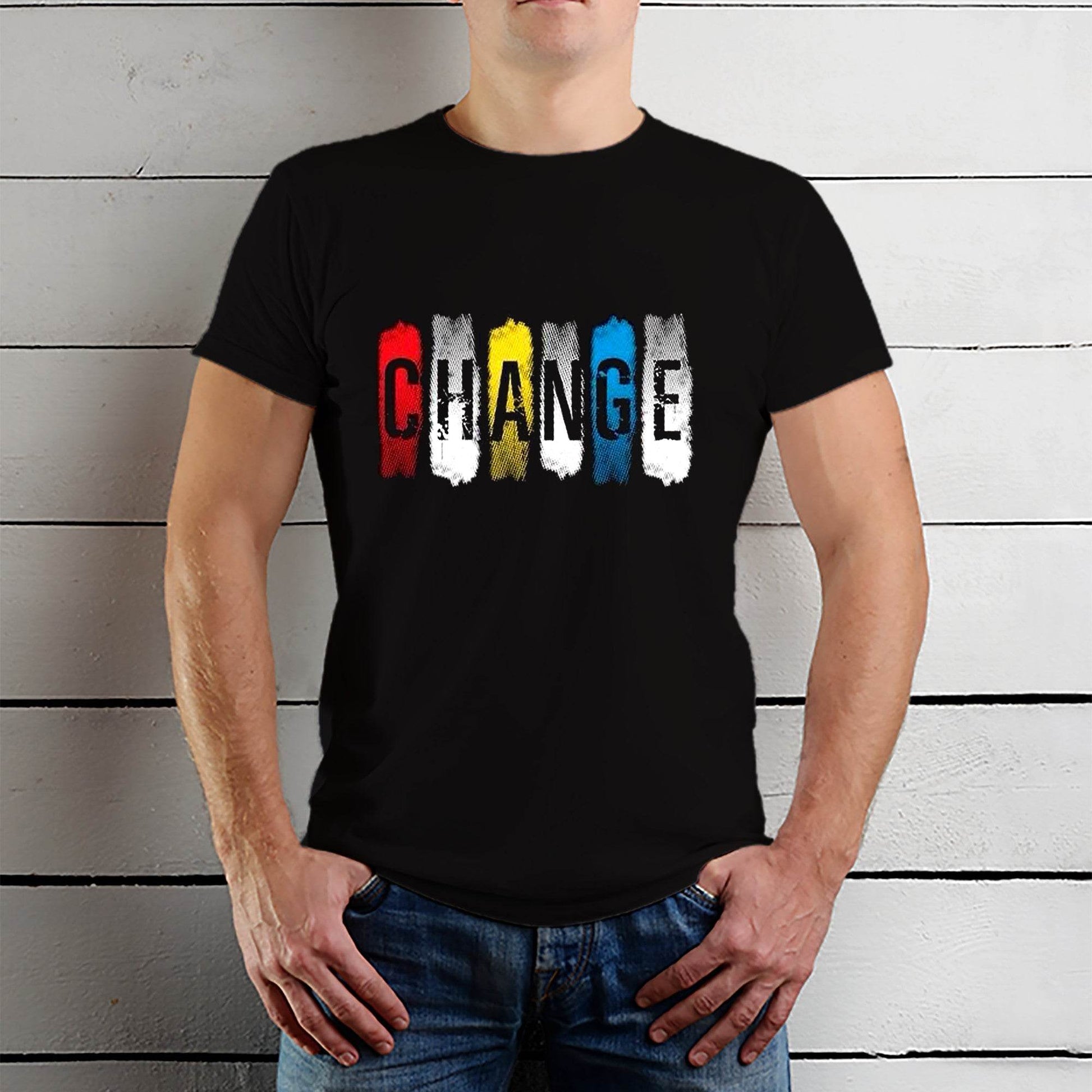 Change - Unisex Round Neck Regular Fit 100% Combed Cotton Half Sleeve T-Shirt - Mojilo Mart