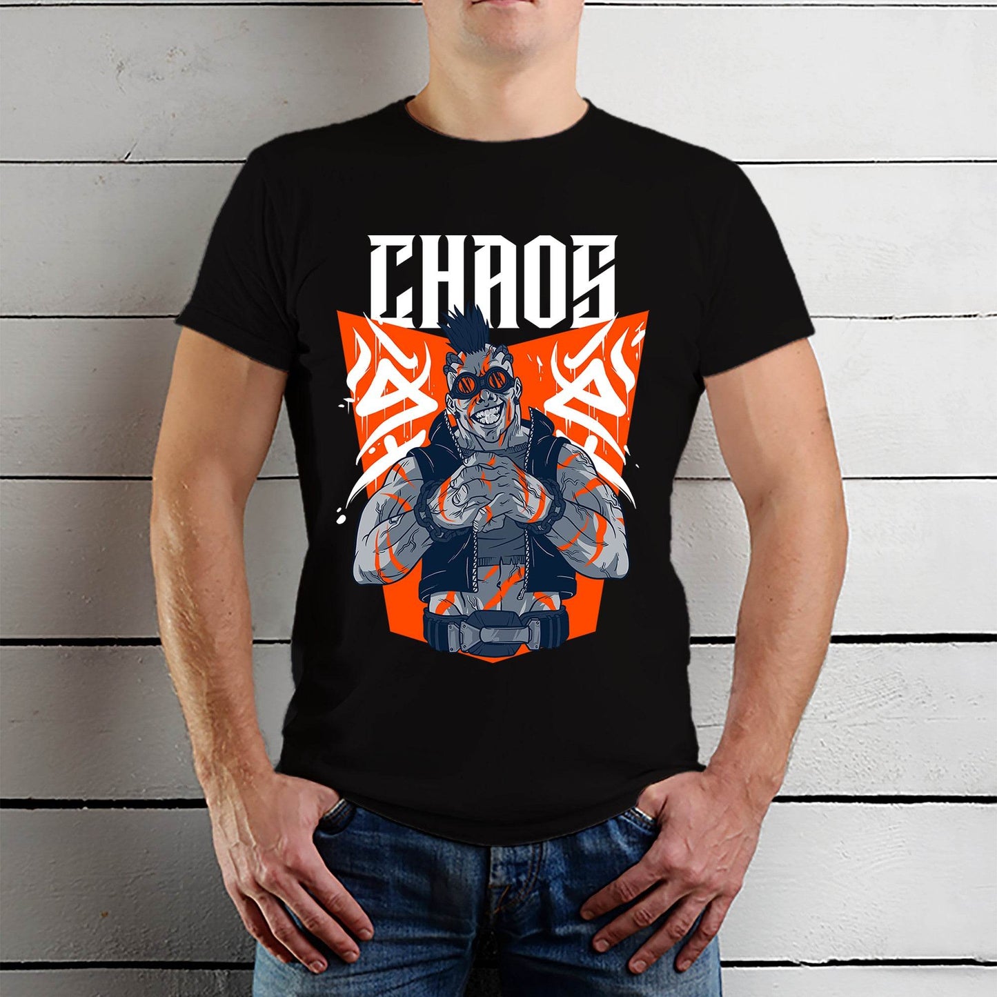 Chaos Graphic - Unisex Round Neck Regular Fit 100% Combed Cotton Half Sleeve T-Shirt - Mojilo Mart