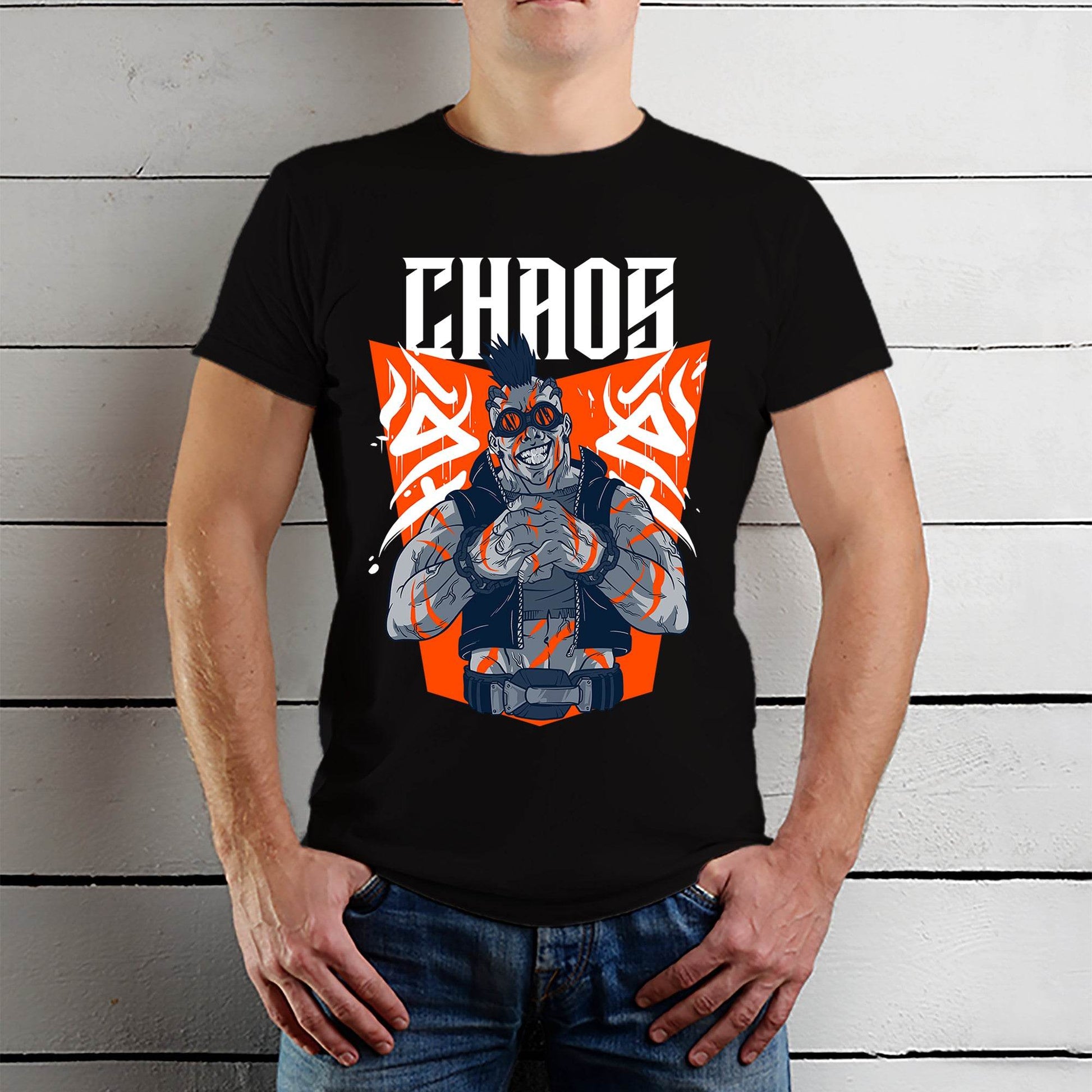Chaos Graphic - Unisex Round Neck Regular Fit 100% Combed Cotton Half Sleeve T-Shirt - Mojilo Mart