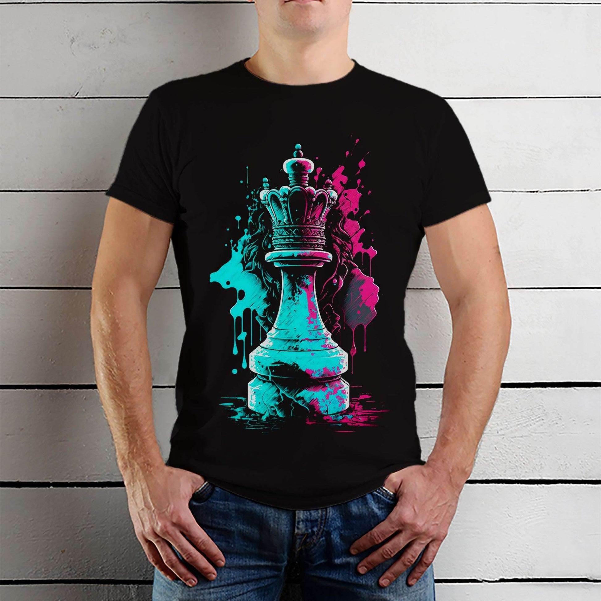 Chess King - Unisex Round Neck Regular Fit 100% Combed Cotton Half Sleeve T-Shirt - Mojilo Mart