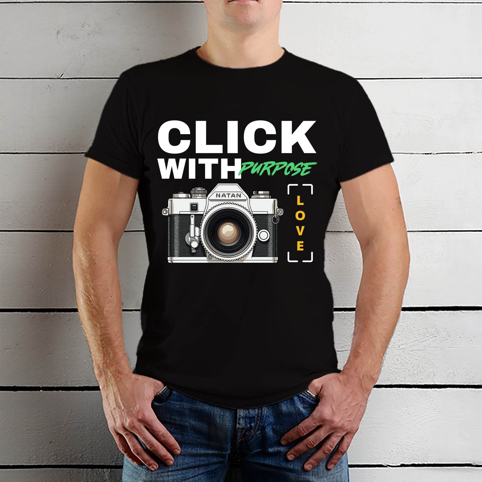 Click with Purpose Love - Unisex Round Neck Regular Fit 100% Combed Cotton Half Sleeve T-Shirt - Mojilo Mart