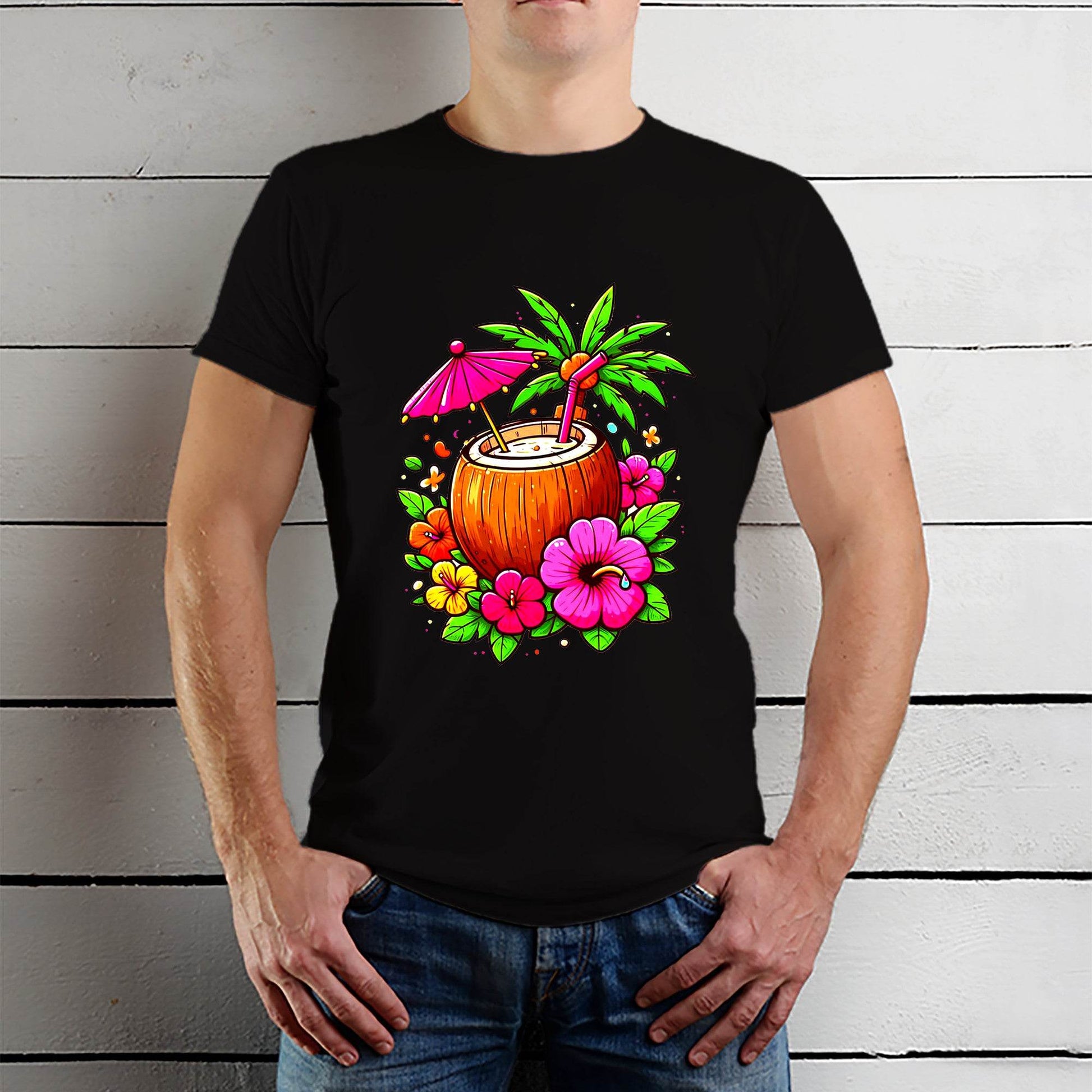 Colorful Cocktail - Unisex Round Neck Regular Fit 100% Combed Cotton Half Sleeve T-Shirt - Mojilo Mart