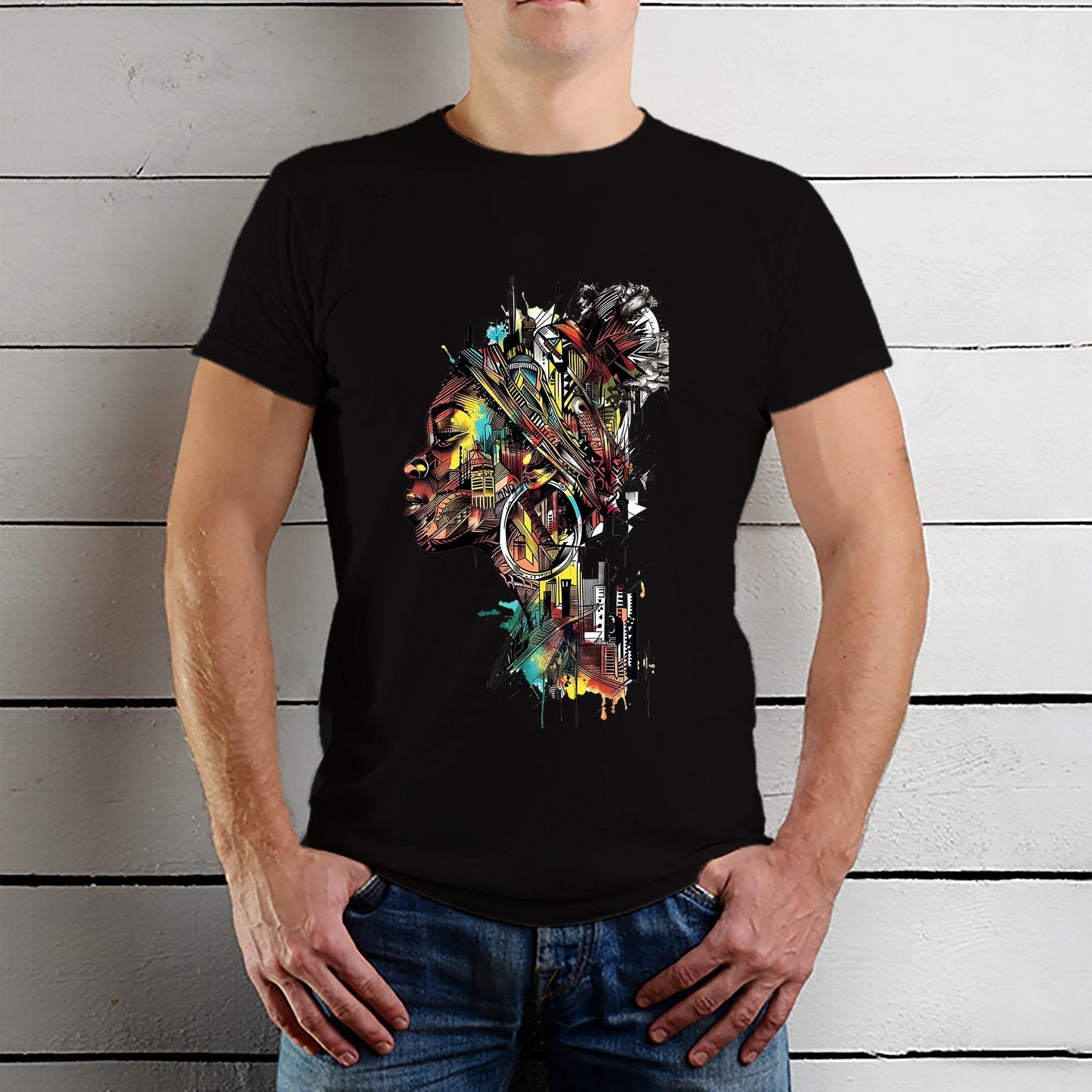 Colorful Girl Desing - Unisex Round Neck Regular Fit 100% Combed Cotton Half Sleeve T-Shirt - Mojilo Mart