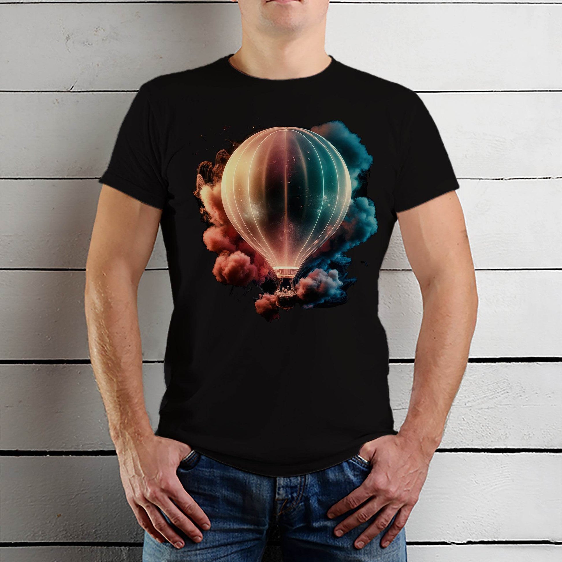Colorful Hot Air Balloons- Unisex Round Neck Regular Fit 100% Combed Cotton Half Sleeve T-Shirt - Mojilo Mart