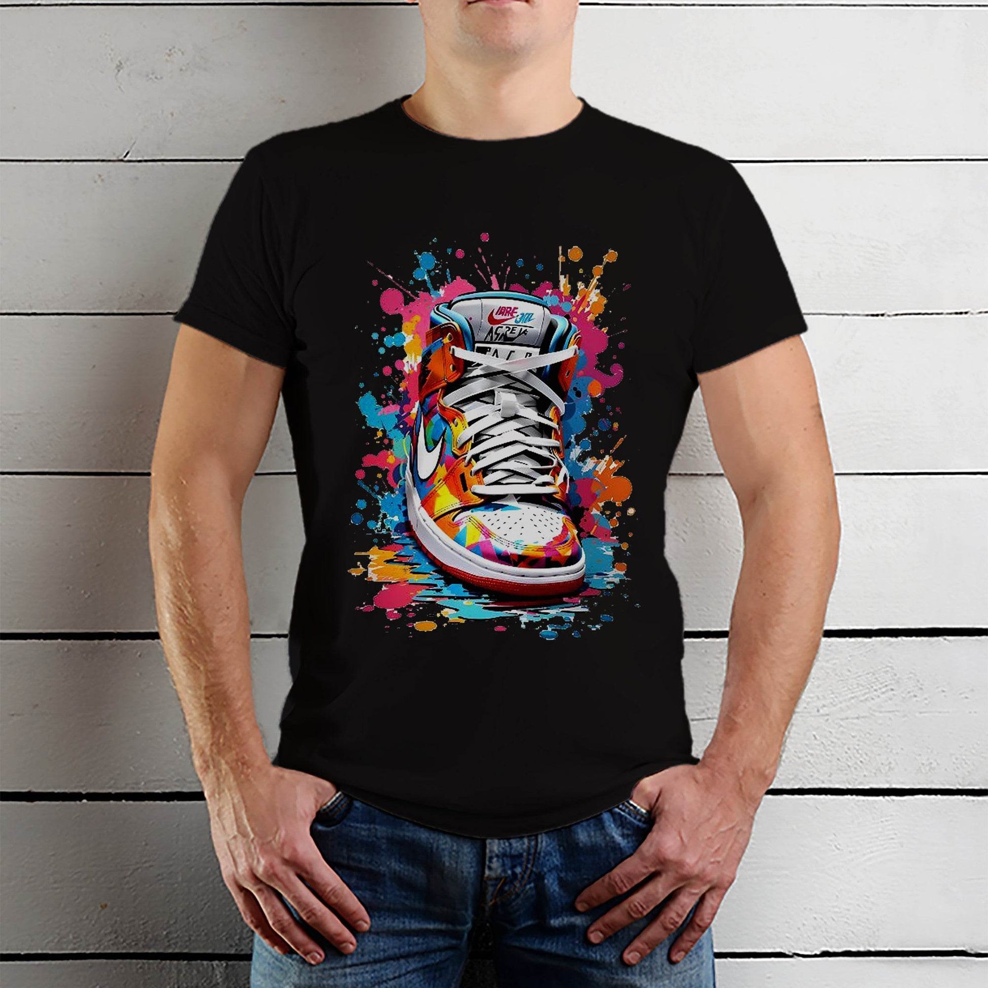 Colorful Shoes Art - Unisex Round Neck Regular Fit 100% Combed Cotton Half Sleeve T-Shirt - Mojilo Mart