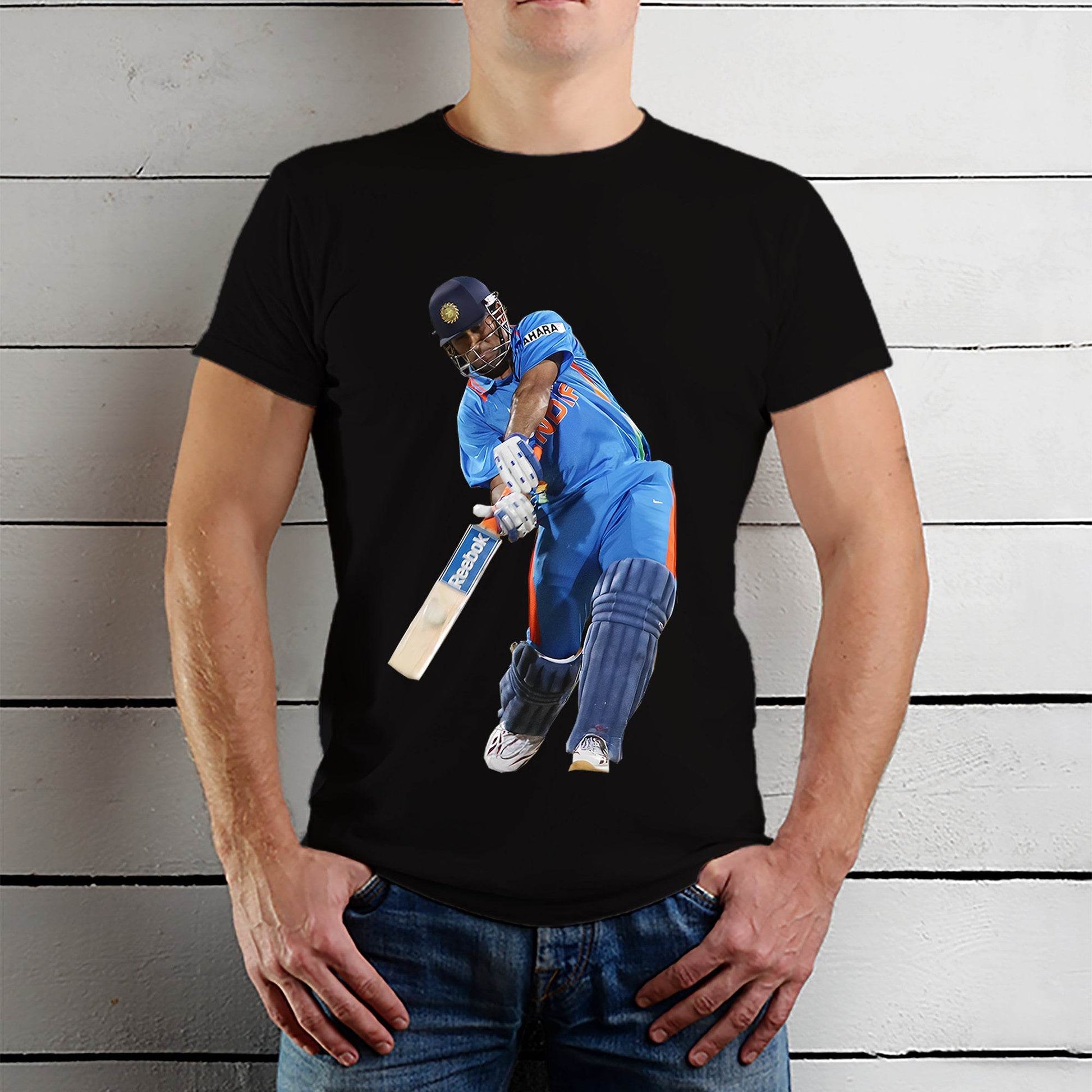 Cricket Ms Dhoni - Unisex Round Neck Regular Fit 100% Combed Cotton Half Sleeve T-Shirt - Mojilo Mart