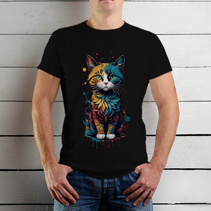 Cute Cat Fantasy - Unisex Round Neck Regular Fit 100% Combed Cotton Half Sleeve T-Shirt - Mojilo Mart