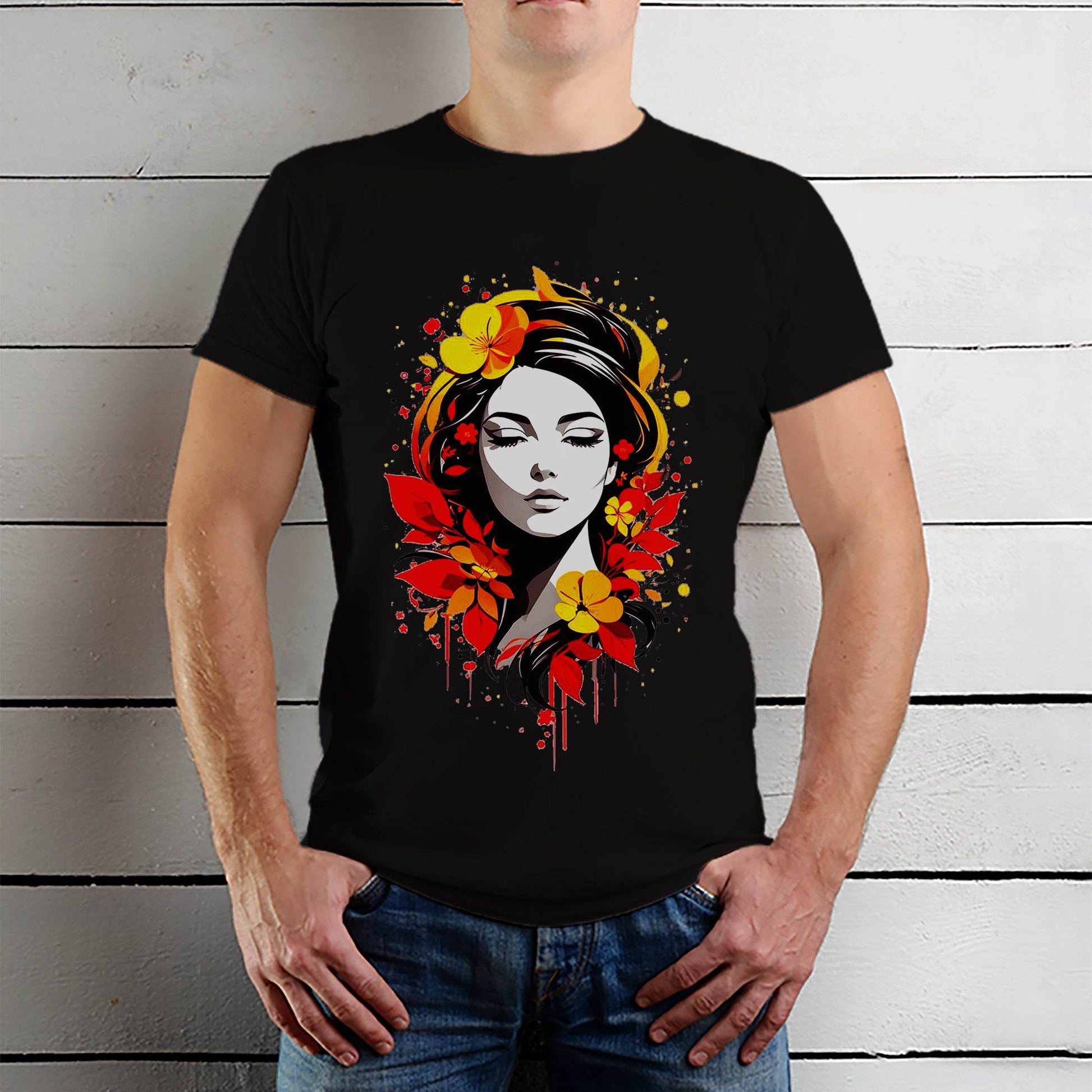 Cute Colorful Woman Various - Unisex Round Neck Regular Fit 100% Combed Cotton Half Sleeve T-Shirt - Mojilo Mart