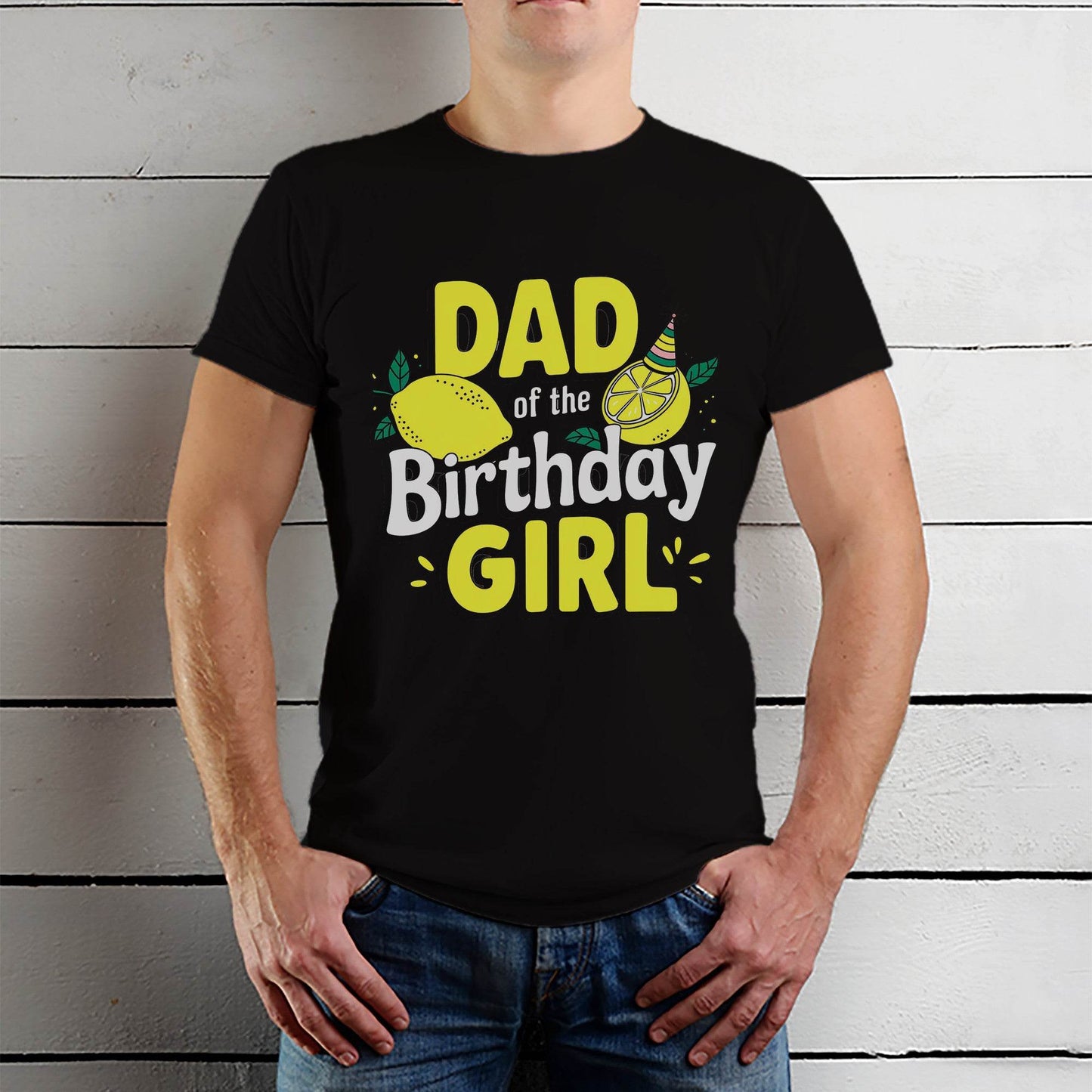 DAD of the Birthday GIRL - Unisex Round Neck Regular Fit 100% Combed Cotton Half Sleeve T-Shirt - Mojilo Mart