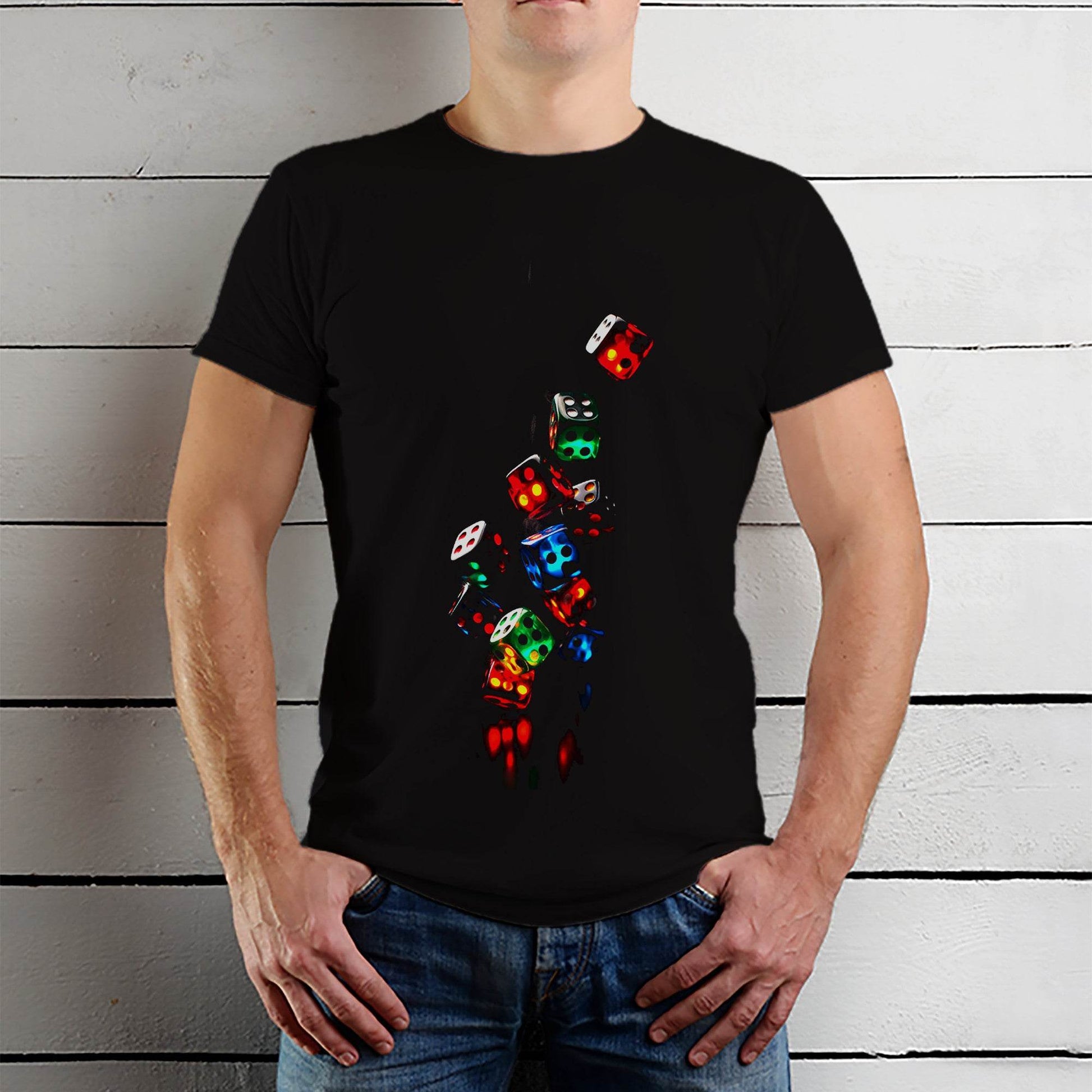 DICE GAME - Unisex Round Neck Regular Fit 100% Combed Cotton Half Sleeve T-Shirt - Mojilo Mart